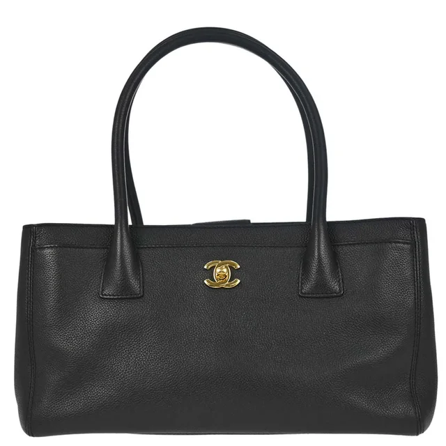 Chanel 2012-2013 Black Calfskin Executive Cerf Tote Bag in Black Calfskin from AMORE Vintage Tokyo