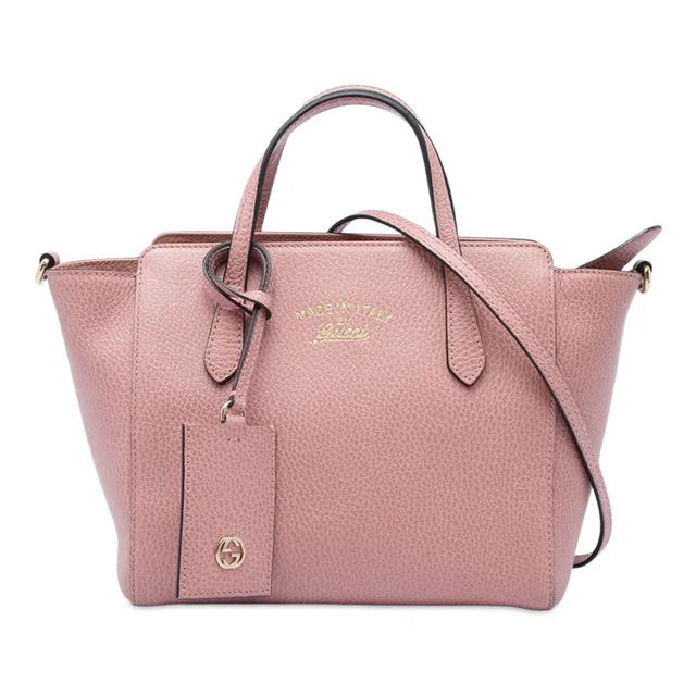 Pink Gucci Mini Calfskin Swing Satchel in Pink Calfskin from Designer Revival