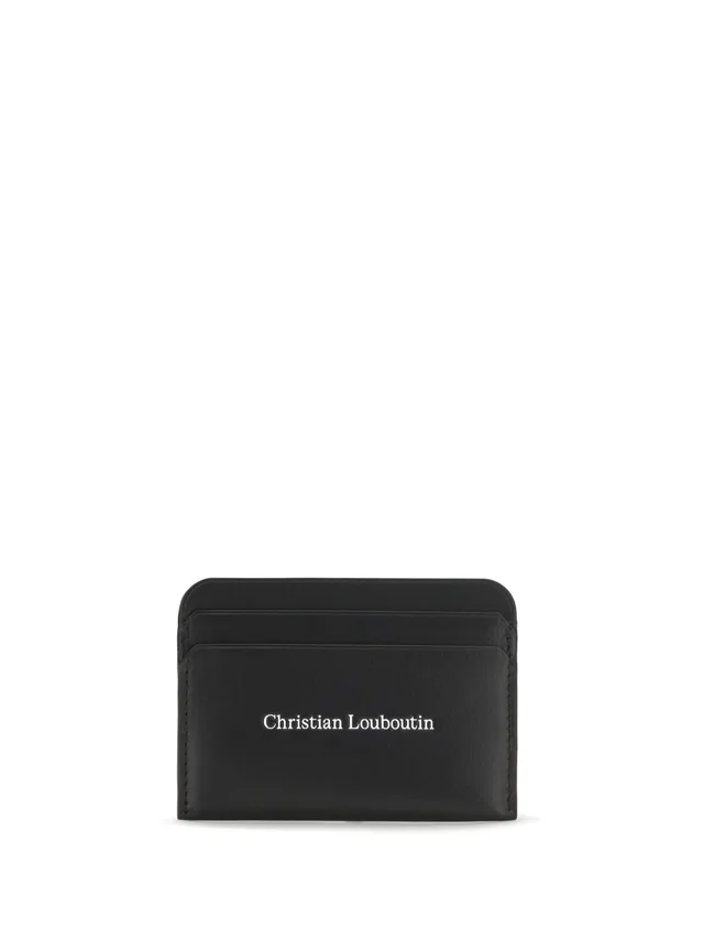 Christian Louboutin Card Case — Black Calf Leather Bos Taurus Wallet in Black Calfskin from HEWI