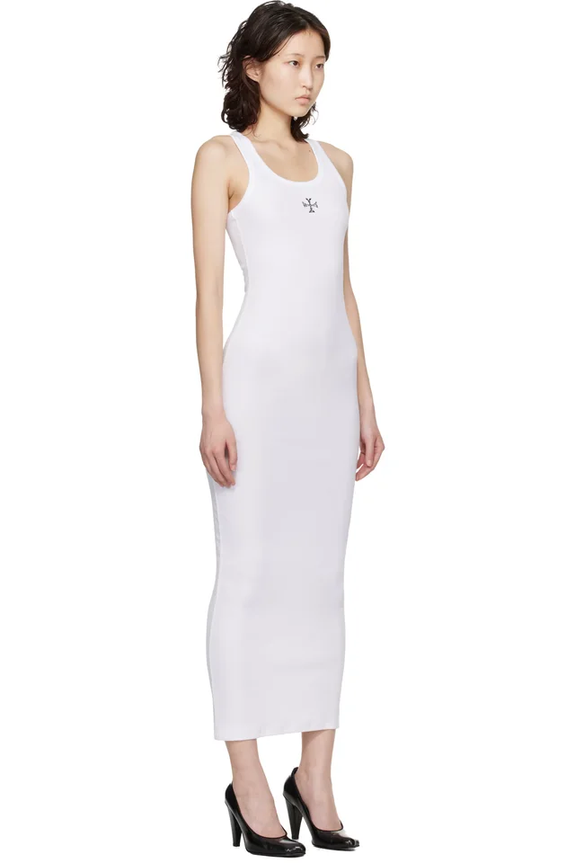 VETEMENTS White Cross Logo Tank Top Midi Dress, photo 2 of 4 from SSENSE