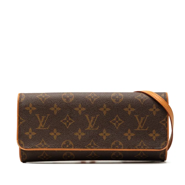 Brown Louis Vuitton Monogram Pochette Twin GM Crossbody Bag in Brown Coated canvas from Designer Revival
