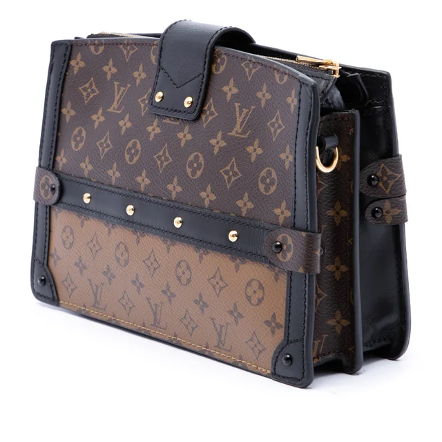Brown Louis Vuitton Monogram Reverse Trunk Clutch Crossbody Bag in Brown Coated canvas from Designer Revival, photo 2 of 2