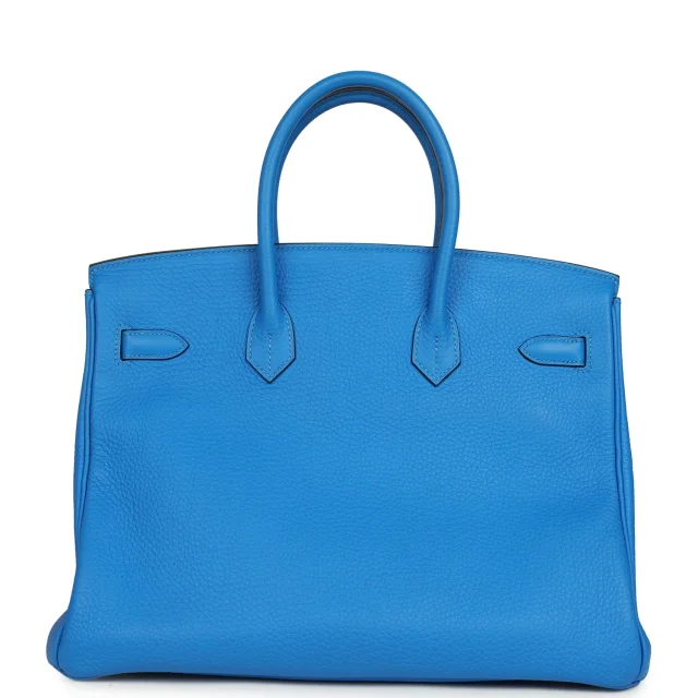 Hermès Birkin 35 Bleu Hydra Clemence Gold Hardware in Blue Clemence leather from Madison Avenue Couture, photo 4 of 9