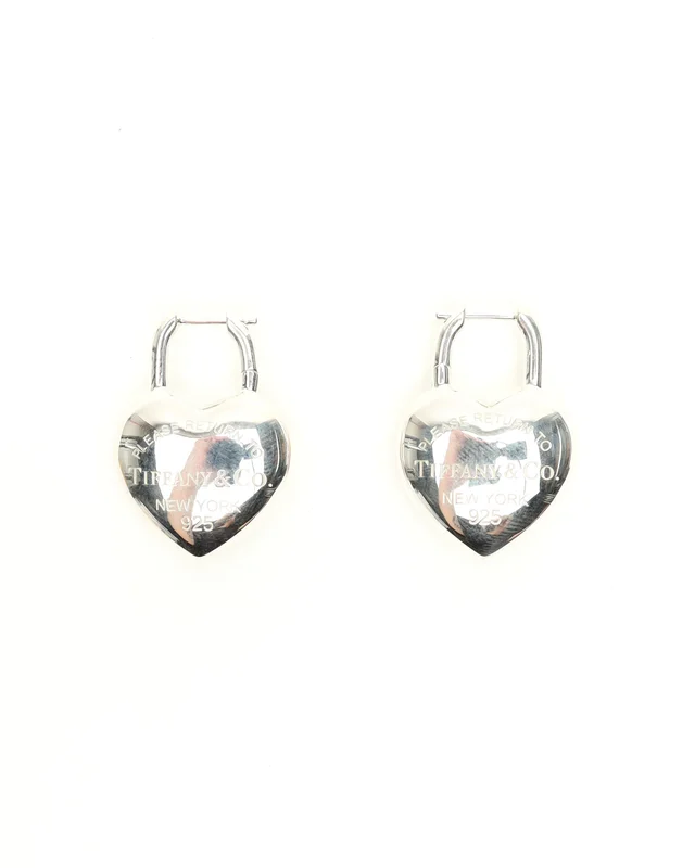 Return to Tiffany Silver Full Heart Earrings in Silver from A Retro Tale