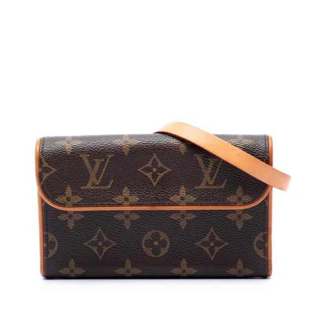 Brown Louis Vuitton Monogram Pochette Florentine Belt Bag in Brown Coated canvas from Designer Revival