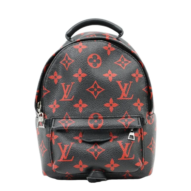 Louis Vuitton Palm Springs Mini Monogram Infrarouge Canvas Backpack Bag Black in Black Canvas from Dallas Designer Handbags