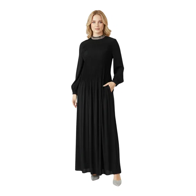Loro Piana AILEA FINE GEORGETTE DRESS (dress) in Black Silk from Luxury Promise