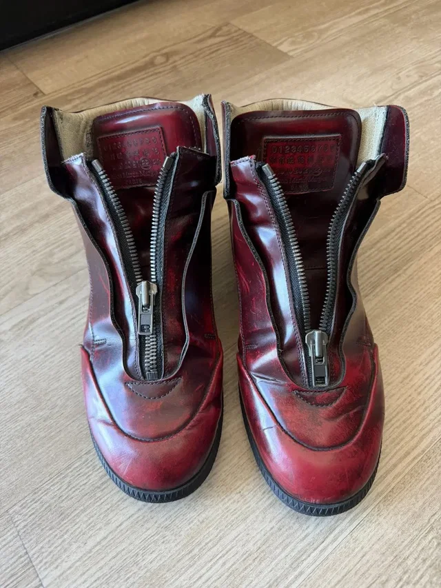 High Top Maison Margiela Blood Red Sneakers, Men's (Size 10) in red from Grailed