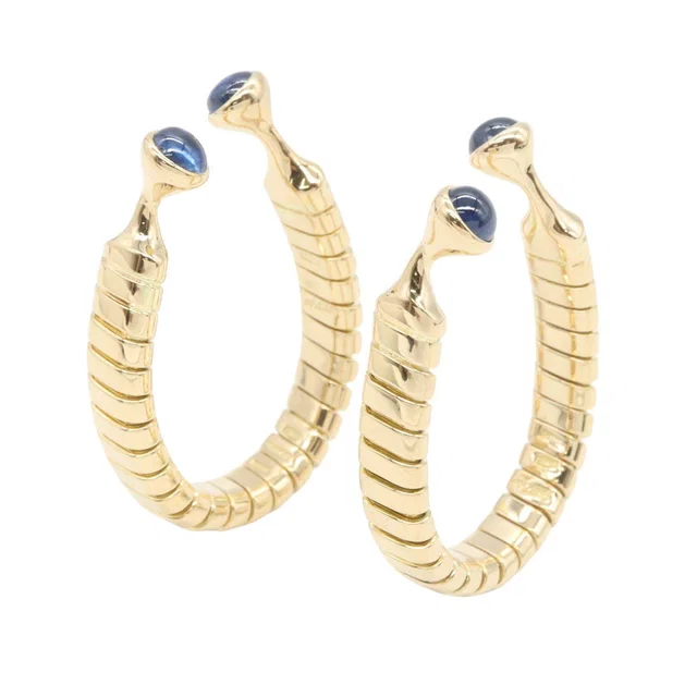 Bvlgari Tubogas Au750 Sapphire Cufflinks from LuxUness