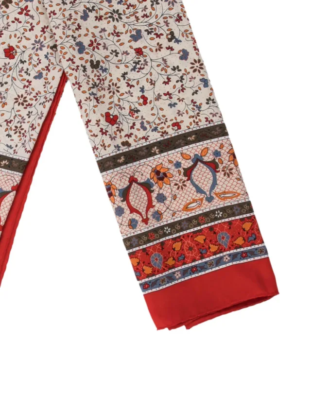 Celine Floral Print Scarf in red Silk from The RealReal, photo 2 of 3