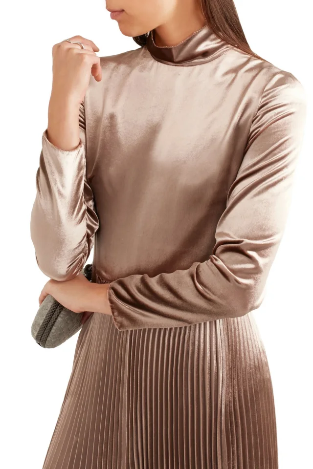 Valentino Garavani Pleated Velvet Turtleneck Midi Dress, photo 7 of 7 from THE OUTNET