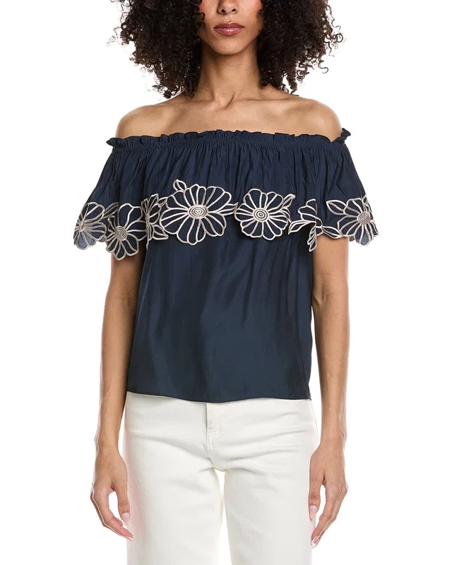Ramy Brook Cairo Short Sleeve Top, image 1 of 1 from Gilt