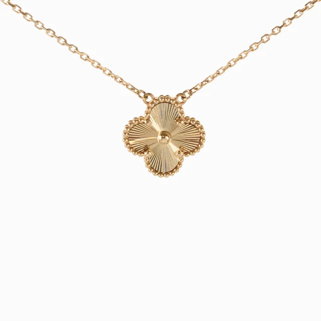 Van Cleef and Arpels Vintage Alhambra Guilloche Necklace from The Purse Affair