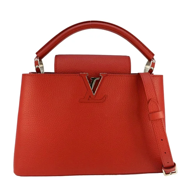 Louis Vuitton Capucines MM Taurillon Leather Satchel Bag Red in Red Leather from Dallas Designer Handbags