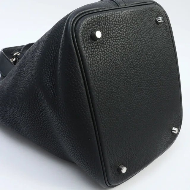 Hermès 2018 Picotin Lock MM Black in Black Clemence leather from VINTAGE QOO TOKYO, photo 9 of 13