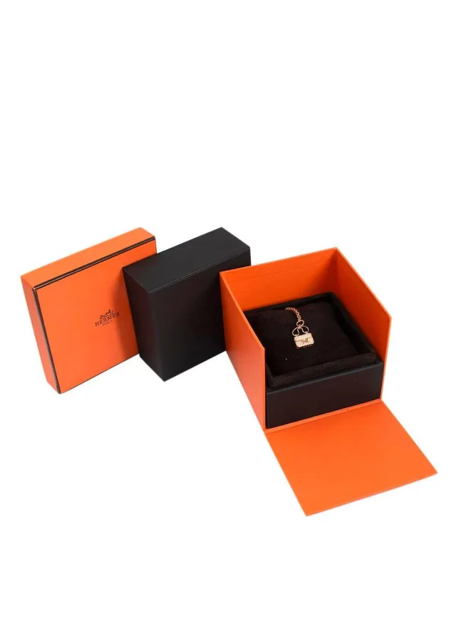 Hermès 18K Rose Gold Diamond Constance Amulettes Bracelet in Pink from HEWI, photo 2 of 10