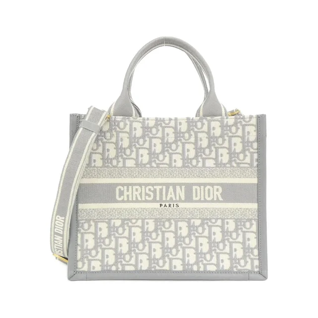 OBLIQUE DIOR Book Tote Small M1325CZBB Bag in M20I/GRAY (Gray) / GOLD (Gold) hardware canvas/calf from KOMEHYO