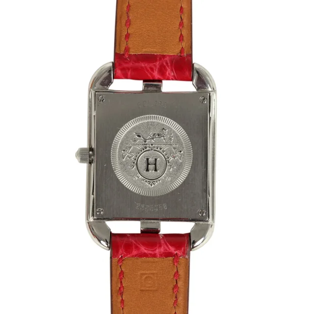 Hermès Cape Cod Watch Large Braise Shiny Alligator Steel Hardware & Diamonds in Crocodile from Madison Avenue Couture, photo 4 of 9