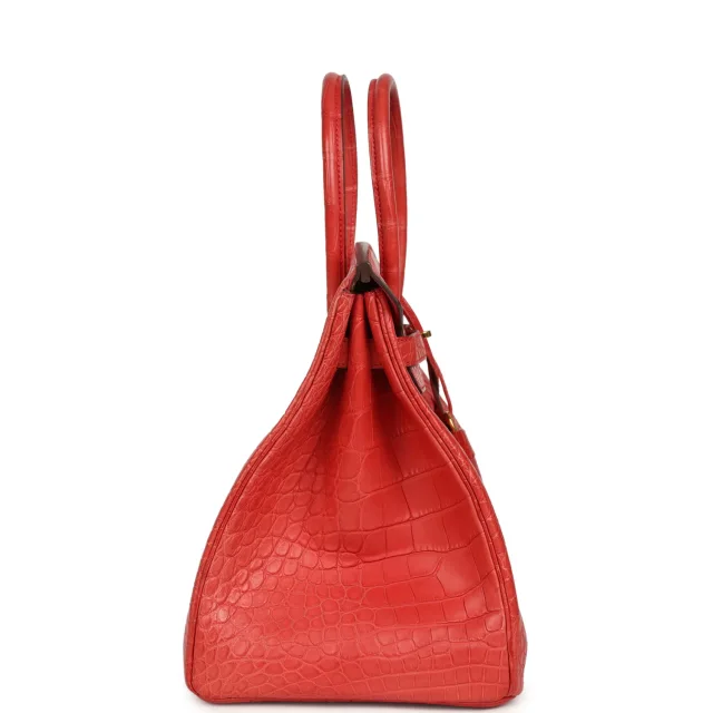 Hermès Birkin 35 Geranium Matte Alligator Gold Hardware in Crocodile from Madison Avenue Couture, photo 3 of 9