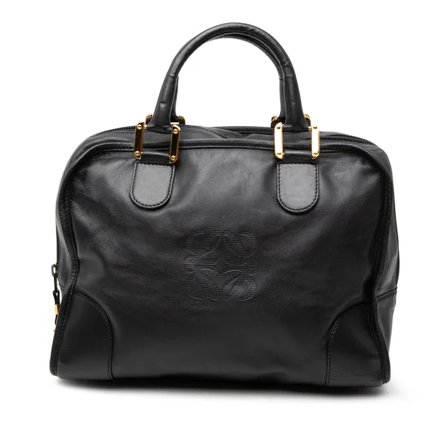 Black LOEWE Leather Amazona 32 Handbag in Black Leather from Designer Revival