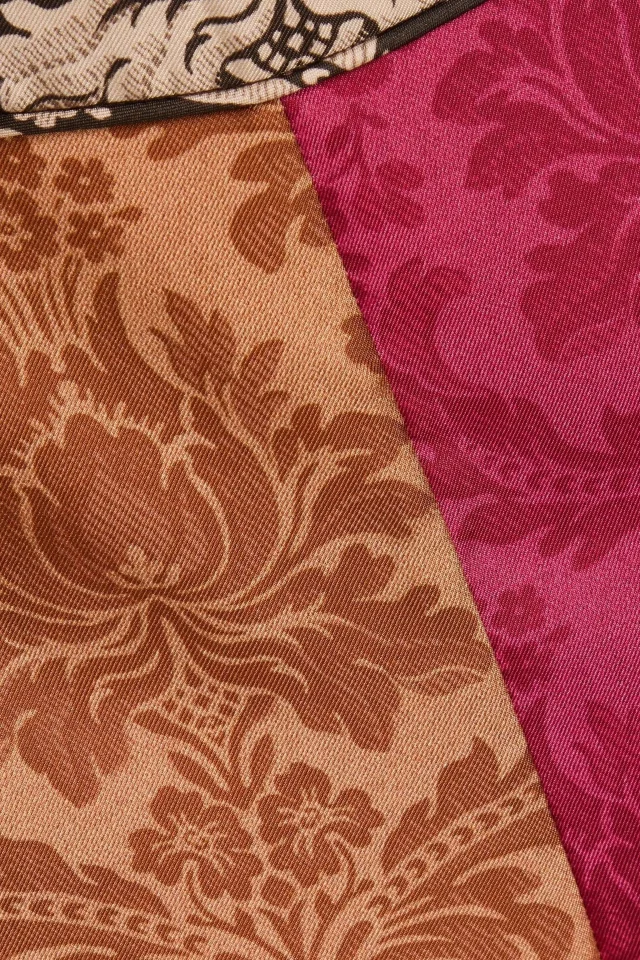 Zimmermann Cropped Patchwork Damask Silk-Satin Flared Pants in Multicolor, photo 4 of 4 from THE OUTNET