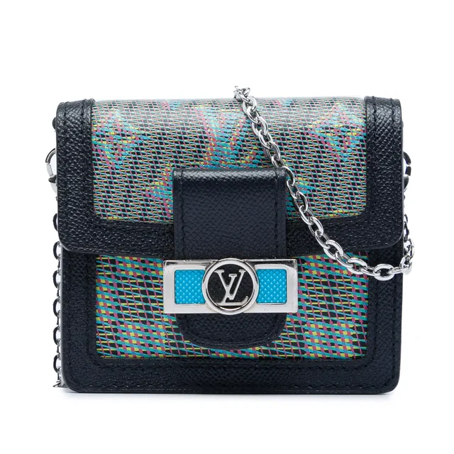 Blue Louis Vuitton Monogram LV Pop Dauphine Bumbag BB Satchel in Blue Coated canvas from Designer Revival