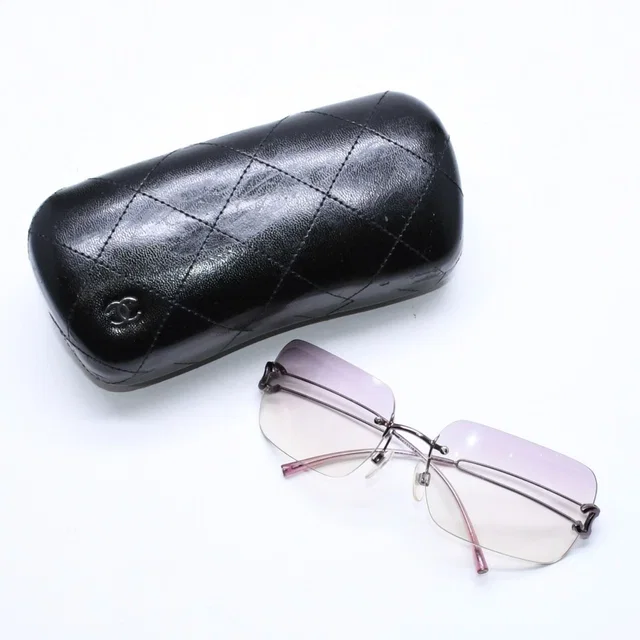 Chanel Rimless Sunglasses Side CC Logo Lavender Light Brown Gradient 16 Eyewear in Brown from The Reluxe