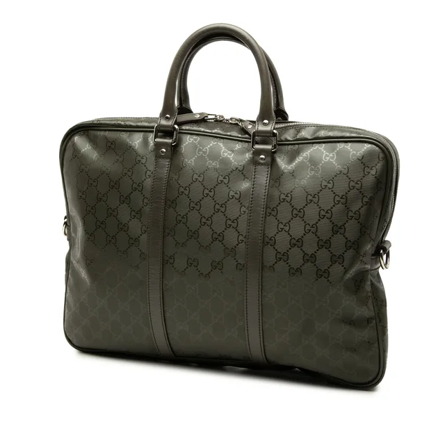 Green Gucci GG Imprime Business Bag in Green Leather from Designer Revival, photo 2 of 2