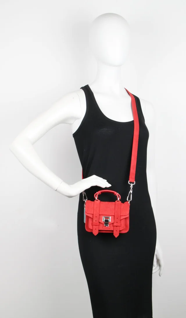 Proenza Schouler PS1 Micro Cord Suede, Red/Silver from Cultstatus, photo 1 of 1