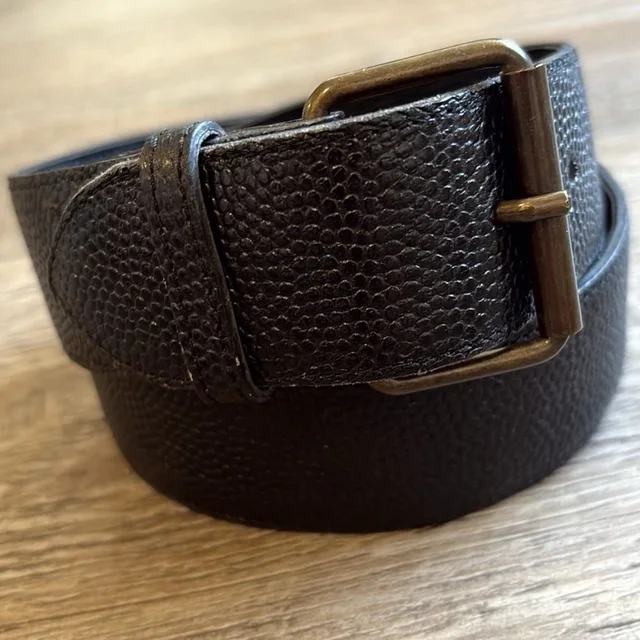 Mulberry Black Pebbled Leather Belt W Brushed Gold Tone Buckle Made In England in gold|black Leather from Poshmark