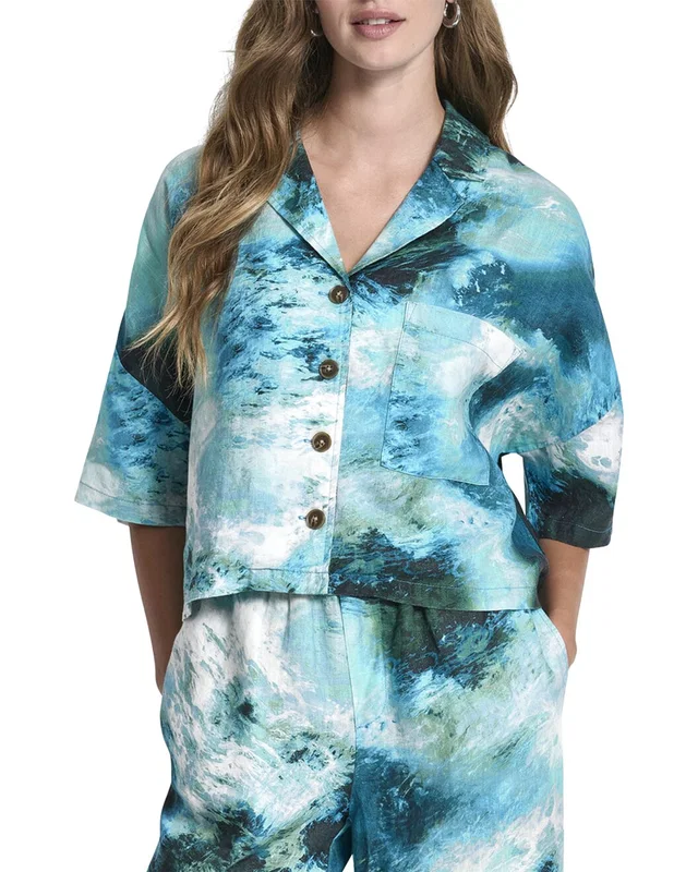 DKNY Buttoned Linen Shirt, image 1 of 1 from Rue La La