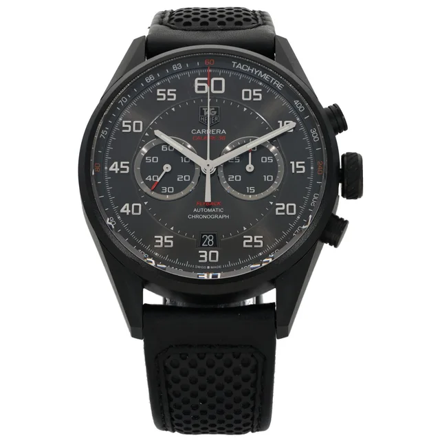 TAG Heuer Carrera CAR2B80 43mm Titanium Watch in Leather from H&T