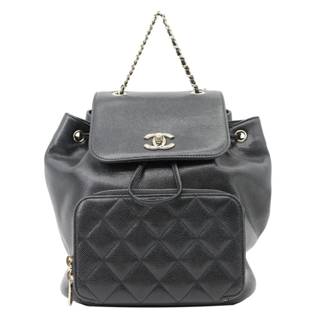 Chanel Business Affinity Caviar Quilted Backpack Black in Black Caviar leather from Dallas Designer Handbags