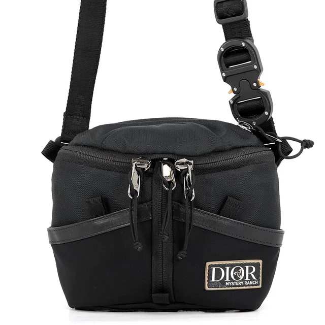 Dior Mystery Ranch Shoulder Bag Black Nylon Canvas Leather in Black Canvas from GALLERY RARE
