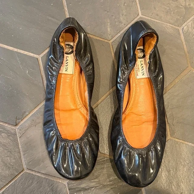 Lanvin Glossy Black Ballet Flats in black from Poshmark