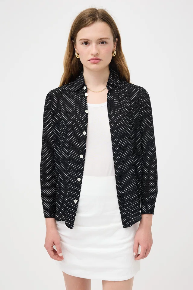 Celine Crepe Chiffon Polka Dot Shirt from VSP Consignment