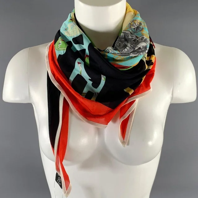 Hermès Women's Scarf - Black in black from Depop, photo 1 of 1