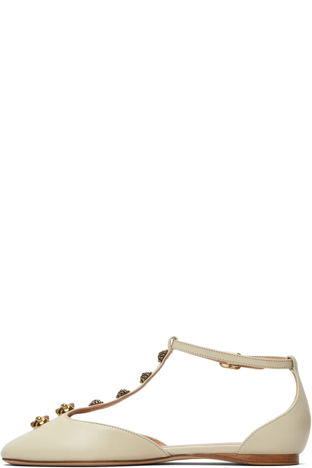Chloé Off-White Celeste Ballerina Flats, photo 3 of 4 from SSENSE