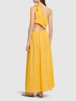 Marysia Long dress with asymmetric strap in 100% Cotton, photo 3 of 5 from LUISAVIAROMA