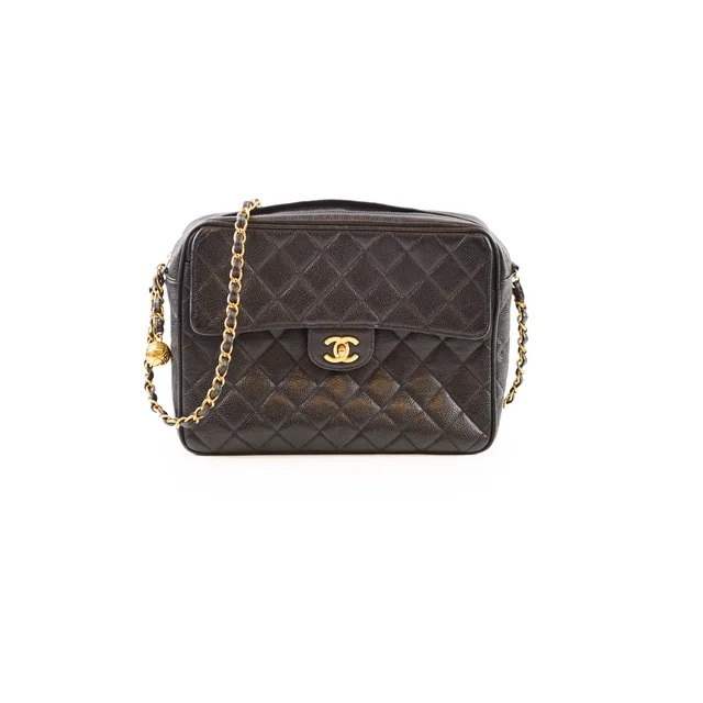 Chanel Vintage Camera Bag Caviar in Caviar leather from The Purse Affair