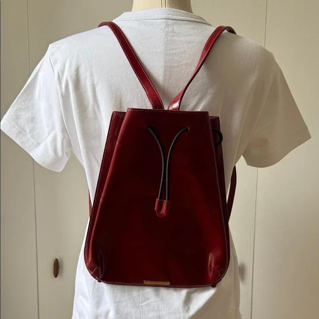 Furla Women's Faux leather Bag - Red in red Leather from Depop
