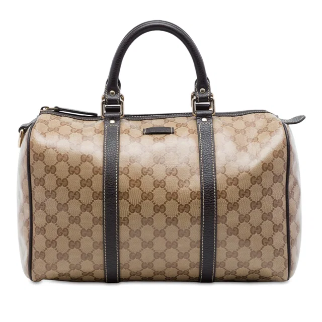 Beige Gucci Medium GG Crystal Joy Boston Bag in Beige Coated canvas from Designer Revival, photo 1 of 1