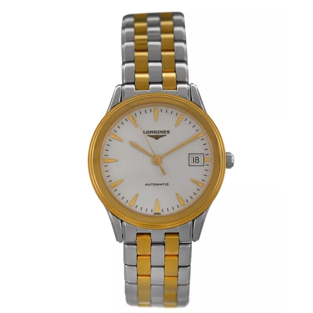 Longines Flagship Automatic White Dial Mens Watch L4.774.3.22.7 in yellow|white|silver|gold|gray from Jomashop.com