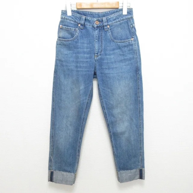 Brunello Cucinelli Denim Tapered Pants in Denim from LuxUness