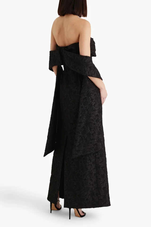 Simkhai Ariana strapless draped cloqué gown, photo 3 of 5 from THE OUTNET