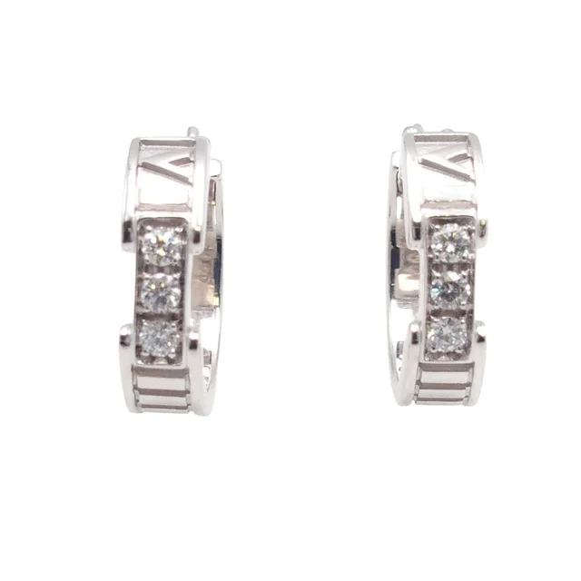 Tiffany & Co. Atlas White Gold Diamond 18K Earrings in White from The Reluxe