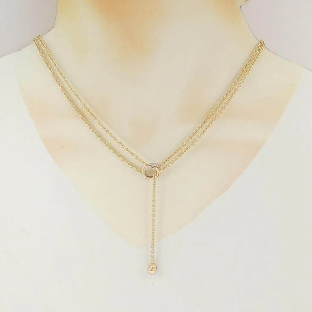 Cartier Baby Trinity Pampille 750 Yellow White Pink Gold Necklace in White from LuxUness, photo 2 of 2