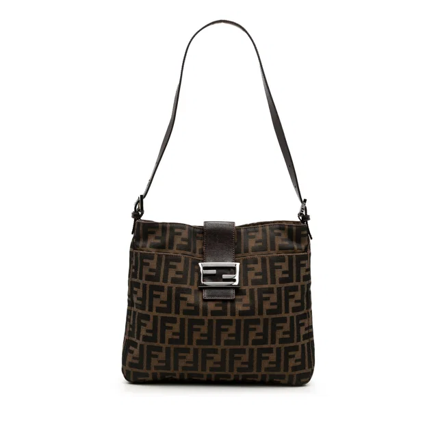 Brown Fendi Zucca Canvas Shoulder Bag in Brown Canvas from Designer Revival