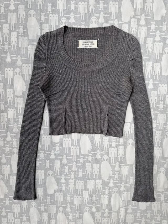 Maison Margiela Vintage Ss94 Aw89 Anatomic Low-Necked Sweater in gray from Grailed