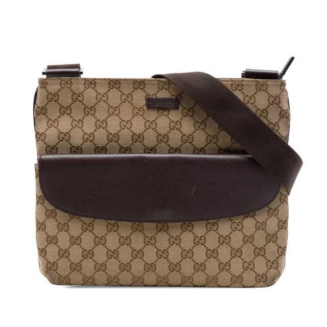 Beige Gucci GG Canvas Crossbody in Beige Canvas from Designer Revival